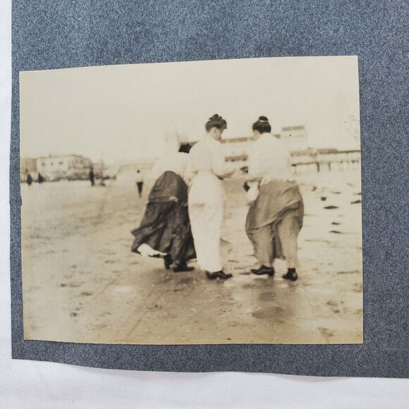 Antique Photos Seaside Boardwalk Shops Donkey Steamboat Island Cityscape Ocean - Picture 11 of 11